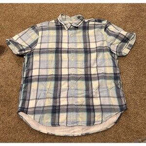 Quality Craftsmanship American Plaid Short Sleeve Mens Dress Shirt XL